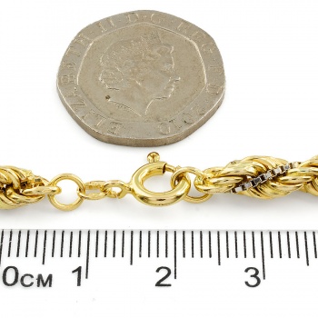 18ct gold 2 tone 7 ins rope Bracelet, 10.2g